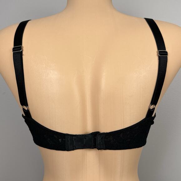 Wacoal 65149 Bra 34D Black Lace Underwire Sheer Unlined Full Coverage Sexy - Picture 5 of 7